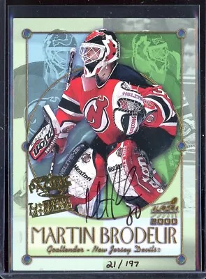 1999-00 Aurora Championship Fever Autograph  #15 Martin Brodeur 021/197 • $218.54