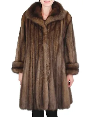 Large NATURAL RUSSIAN BARGUZIN SABLE FUR COAT! Sable Fur Coat Womens! Vintage • $9050