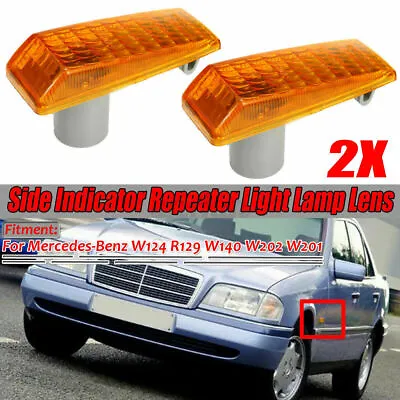 Side Fender Turn Signal Light Lamp Orange For Benz W124 R129 W140 W202 W201 • $12.99