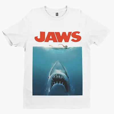 Jaws T-shirt - Movie Poster 70s 80s Shark Movie Film Retro Yolo Gift Uk • £8.39