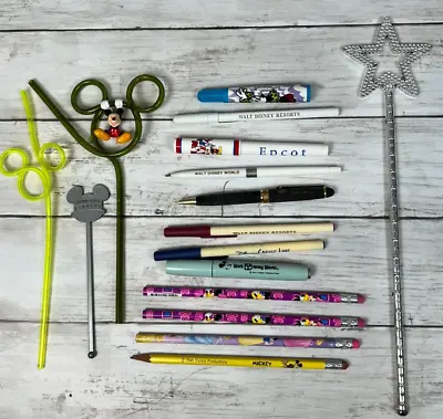 DISNEY PARKS Vintage Pen Pencil Lot Swirly Straws Wand Stopper DCL WDW Used • $8.99