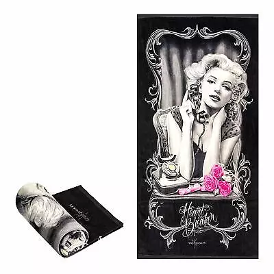 Marilyn Monroe Heart Breaker Day Of The Dead Fiber Reactive Beach Towel  • $15.29