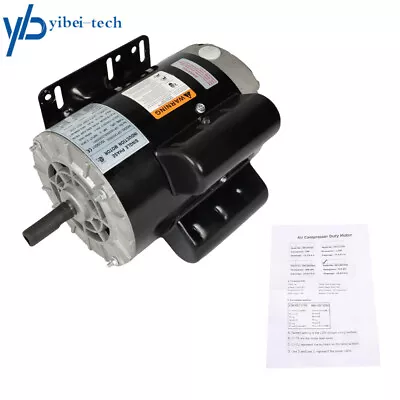 1 Phase 115-230 Volts 3 HP 3450 RPM Compressor Duty Electric Motor 56 Frame • $135.99