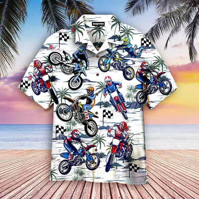 Motocross Racing Dirt Bike 3D HAWAII SHIRT US Size All Over Print Best Price • $24.66