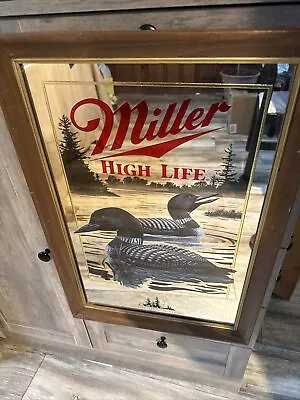 FIRST PRINTING 1992 LOON Miller High Life Wildlife Series Wisconsin Beer Mirror • $79.99