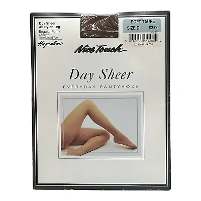 Vintage Day Sheer Pantyhose Size D Color Soft Taupe Nice Touch Hug Alon USA NEW • $8.50