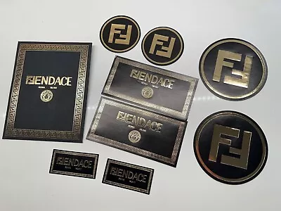 FENDACE FENDI X Versace Set 8 Black Sticker Stamp Sheet Designer Logo Gift Wrap • $39.98