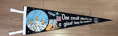 Felt Pennant NASA Apollo 11 Moon Landing Vintage Original Old Stock 1969 B • $87.25