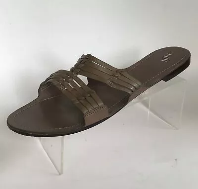 J. JILL Leather Flat Sandals Olive Green (Size 8 M) • $19.95