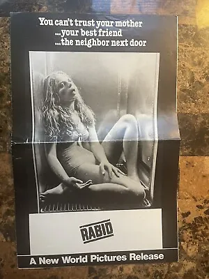 RABID 1977 Marilyn Chambers Movie Ad Sheet Vintage David Cronenburg Press Kit • $74.99