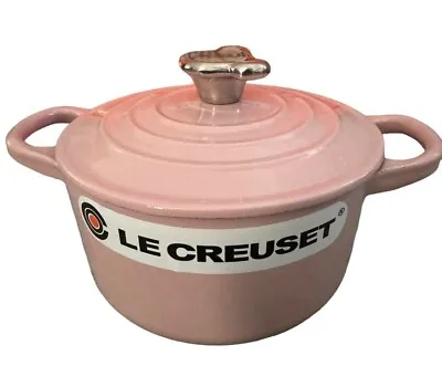 Le Creuset Round Cocotte Casserole Cast Iron 14cm/1 Qt-Chiffon Pink-NWB • £240.32