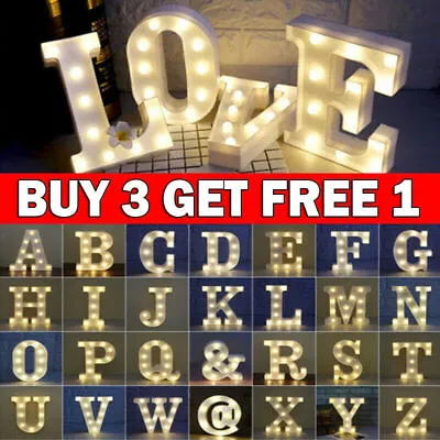 A-Z Alphabet Standing Up Light Letter Wall Hanging Party Decor LED Letters Light • £7.99