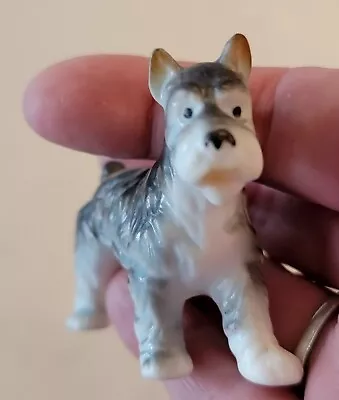 VTG Porcelain Schnauzer Scottish Doggie Puppy Dog hand-painted Japan Bone China • $10.99