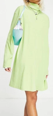 £6.99 • Buy Asos COLLUSION Washed Ribbed Boxy Roll Neck Green Dress Size 18 XXXL