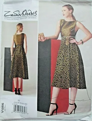 ZANDRA RHODES Vogue Designer Dress V1566  Sz 14 16 18 20 22 Pattern Uncut • $19.99