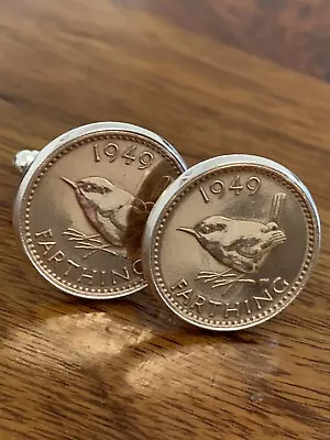 75th Birthday Gift Polished 1949 Farthing Coin Cufflinks In Gift Box For Him • £19.99