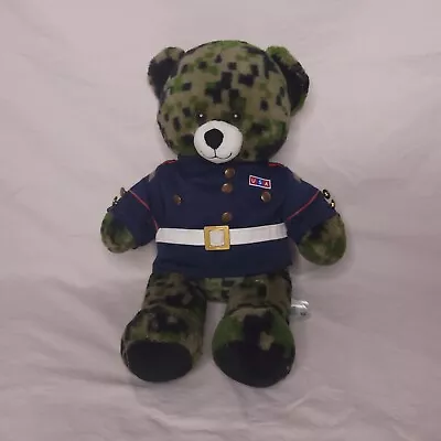 Build A Bear BAB Camouflage 16  Teddy Bear Marine Top Plush Toy Camo USMC • $18.69