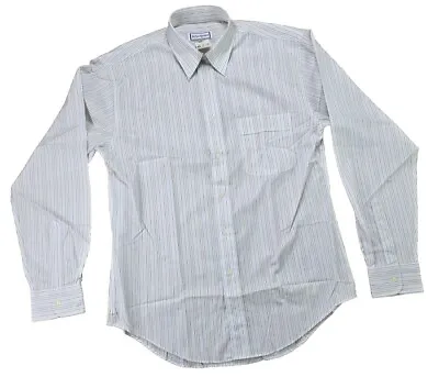 Vintage 90's Yves Saint Laurent YSL White  Blue Strips Dress Shirt Mens 15/34-35 • $31