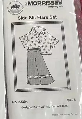 My Twinn Doll Clothes Pattern 23  Side Slit Flare Set Pants Top Morrissey • $15