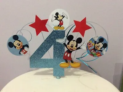  Mickey Mouse Cake Topper Ages Number 1 2 3 4 Decoration Birthday  • £7.99