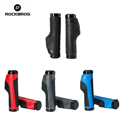 ROCKBROS Bicycle Rubber Cycling Grips MTB Handlebar Lock-on Fixed Gear Grips • $11.99