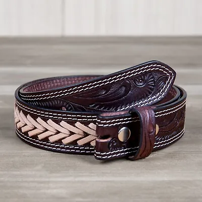 Western Genuine Leather Belt Full Grain Handmade Men's Heavy Duty Without Buckle • $19.79