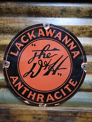 Vintage Lackawanna Anthracite Porcelain Sign Delaware Hudson Railway D&h Train • $276.61