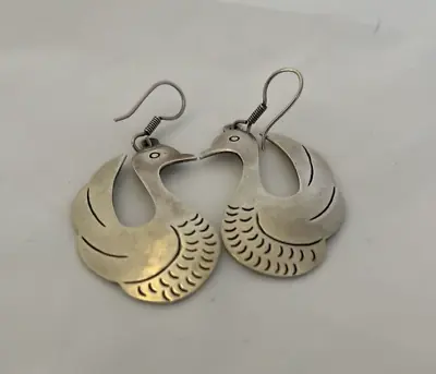 Taxco Silver Bird Shaped Dangle Earrings 2  Long Marked Mexico TC 253 925 • $46