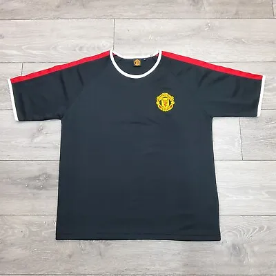 Manchester United Football T Shirt Black Official Merchandise Mens Size Xl • £9.99