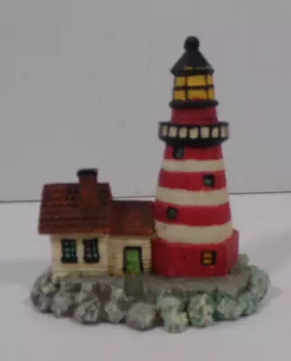 Miniature Collectible Resin Lighthouse Figurine 3 1/2  Tall Smooth Bottom • $5.99