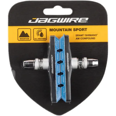 Jagwire Mountain Sport V-Brake Pads Threaded Post Blue All Weather Compound • $7.99