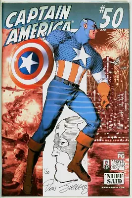 Captain America #50 Dynamic Forces Signed Remarked Jurgens Sketch Coa #1 Marvel • £99.99