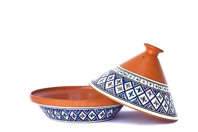 $89.95 • Buy Large Handmade, Hand-painted Supreme Blue Ceramic 12  Tagine Cooking Pot