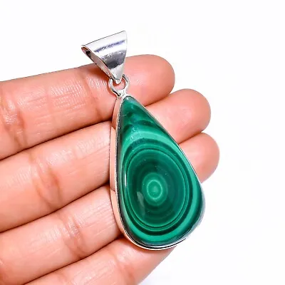 Malachite Pendant Handmade Pendant 925 Sterling Silver Free Shipping A-94 • $16.23