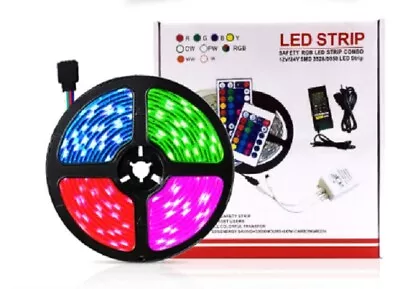 Waterproof 12V RGB 5M 3528 300 LED Strips Lights 44 Keys Controller  • $22.80