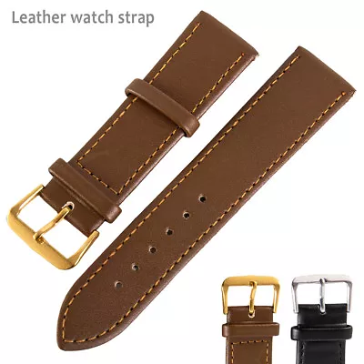 18/20/22mm Mens Genuine Leather Watch Strap Wristwatch Bands Belt Brown/Black~. • $7.79