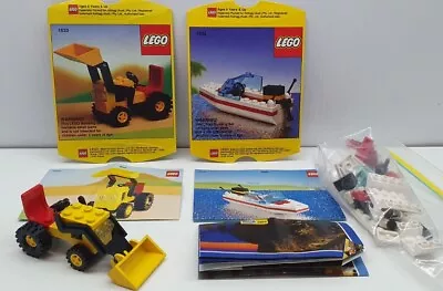 Lego 1632 1633 Classic Town Motor Boat Loader Tractor 1991 Complete Kelloggs Box • $69