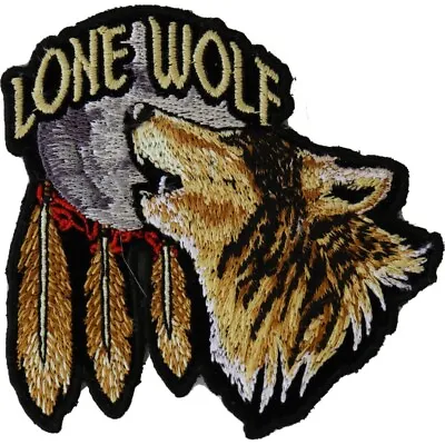 Embroidered Patch (Iron-On) Lone Wolf Howling At The Moon Nomad 3.5  X 3.5  • $9.99