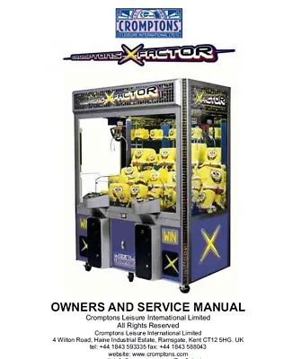 £19.99 • Buy Elaut - Cromptons Crane - X Factor Crane Manual - Arcade Machine - Coin Operated