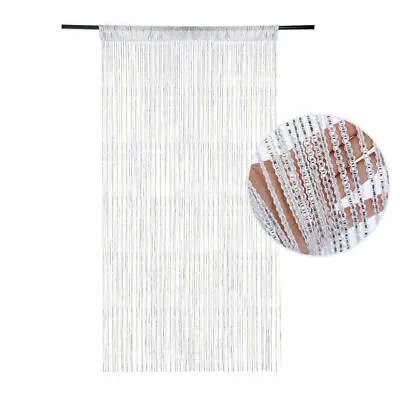 String Curtain Panels Door Fly Screen Room Divider Net Hanging Beaded Curtains • £5.99