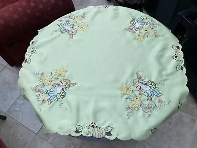 Beautiful Easter Yellow Tablecloth - Square - Embroidered • £4.50