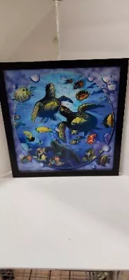 3D Fish Sea Turtles Ocean Wall Art Hologram Illusion Of Depth Framed Picture • £22.19