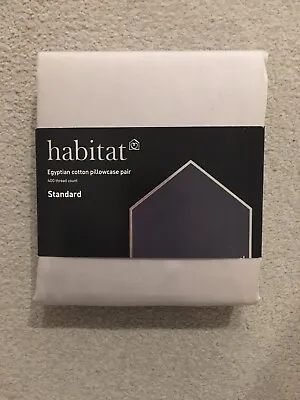 Habitat Egyptian Cotton Standard Pillowcase Pair- Grey- 400 Thread Count- BNWT • £6