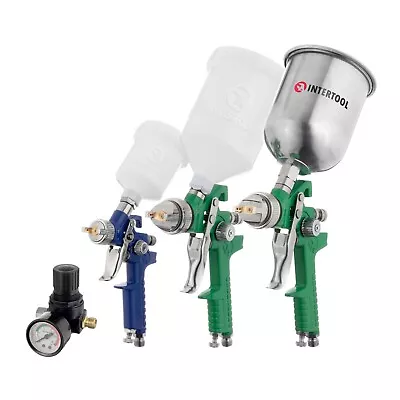 INTERTOOL HVLP Spray Gun Set Standard & Mini 0.8 1.3 1.7 Mm PT08-1505 • $94.99