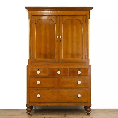 19th Century Antique Welsh Oak Linen Press Cupboard (M-4814) • £1850