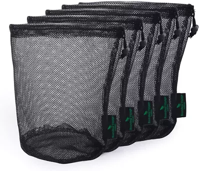 Usharedo 5Pcs Nylon Mesh Drawstring Bag Sports Equipment Bag Outdoor L • $10.99