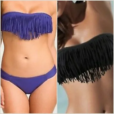 NWT L*Space Bundle 2 Dolly Fringe Bandeau Tops & Foxy Tab Bottoms XS $200 3-PCs • $59