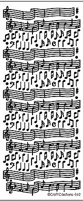£1.20 • Buy Notes & Staves Music Score Peel Off Stickers Silver Black Card Paper Craft Glass