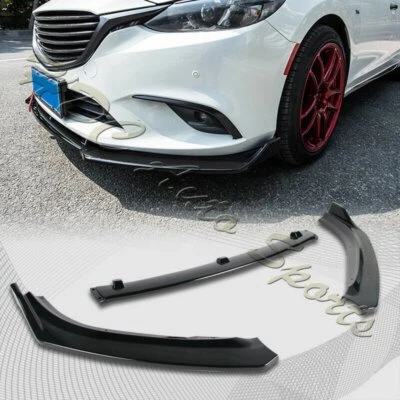 $46.99 • Buy For 2014-2018 Mazda6 Mazda 6 Painted Black Front Bumper Body Kit Spoiler Lip 3PC