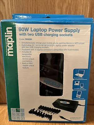 Maplin 90W For All Laptop Charger Power Supply With 10 Interchangeable Plugs • £14.99